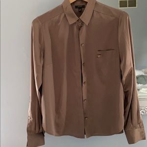 PRIVE Roll Cuff Blouse. Copper Size SMALL